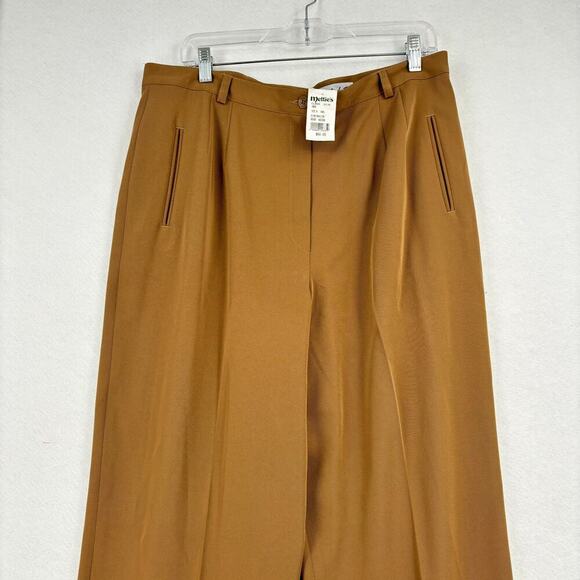 Mondo II Sonia High Rise Trouser Pants Pleated Stretch Knit Camel Size 16 - Picture 2 of 12